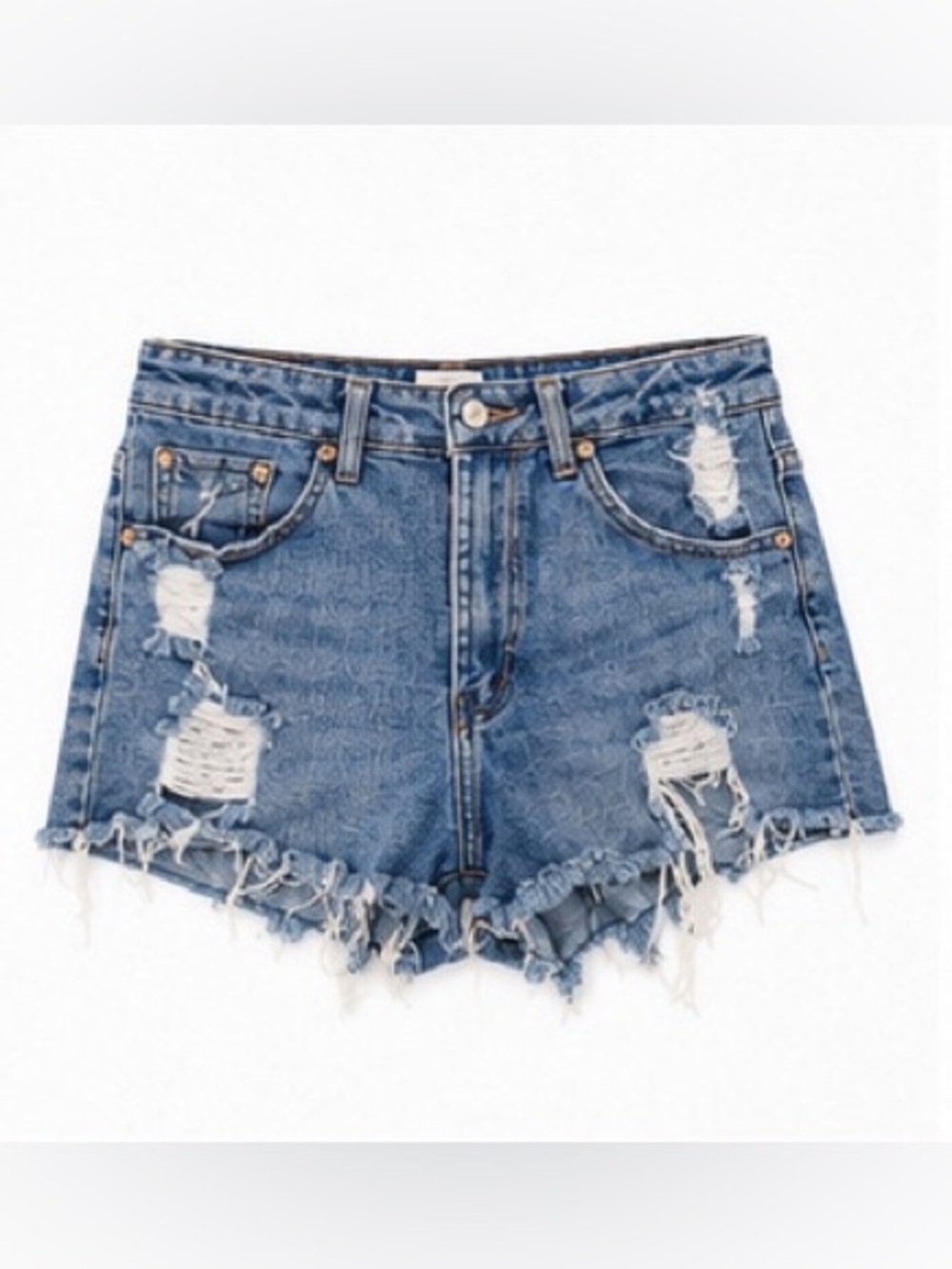 Boyfriend Distressed Cutoff Jean Short Festival Boho Cowgirl Frayed Hem Stretch